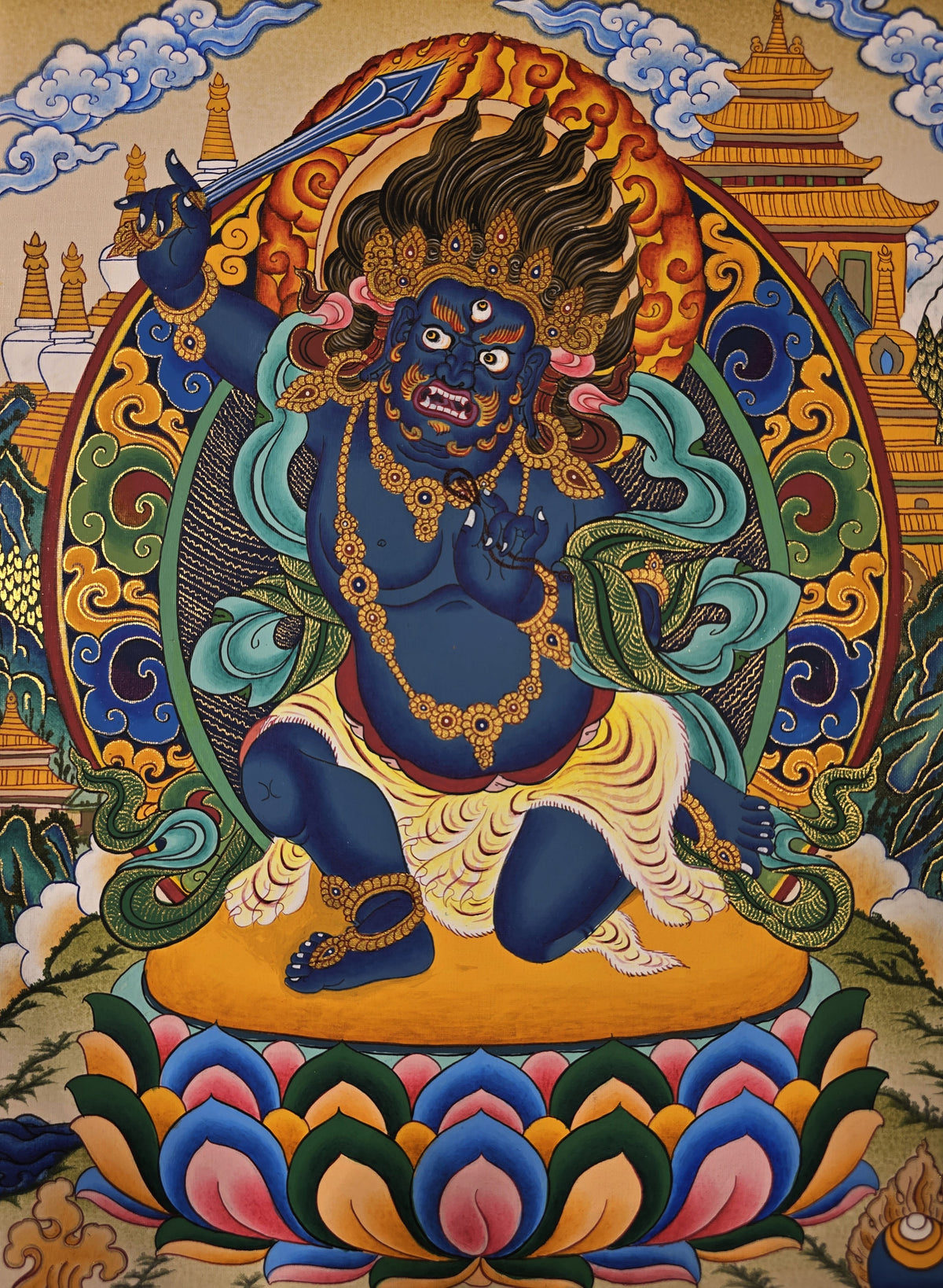 Achala Thangka – Hand-Painted Tibetan Buddhist Art | Meditation & Protection Wall Decor