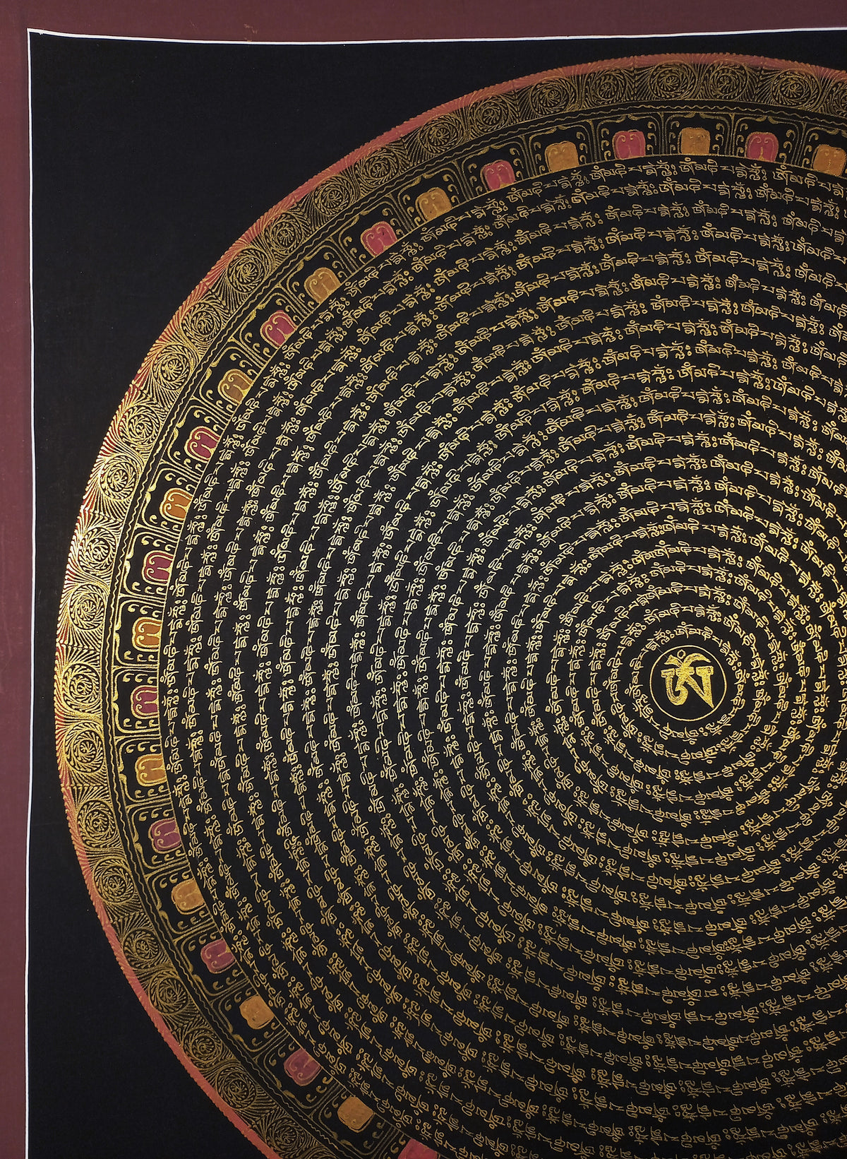 Original 1000 lokeshwor Mantra Mandala Hand-Painted Thangka Painting