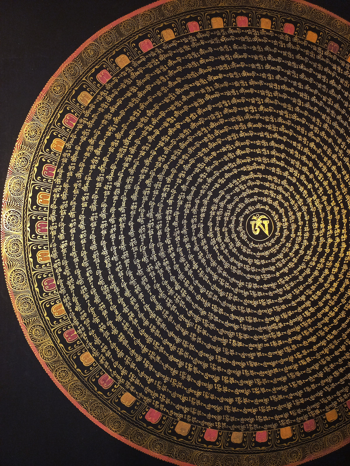 Original 1000 lokeshwor Mantra Mandala Hand-Painted Thangka Painting