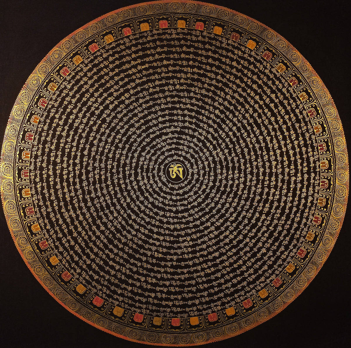 Original 1000 lokeshwor Mantra Mandala Hand-Painted Thangka Painting