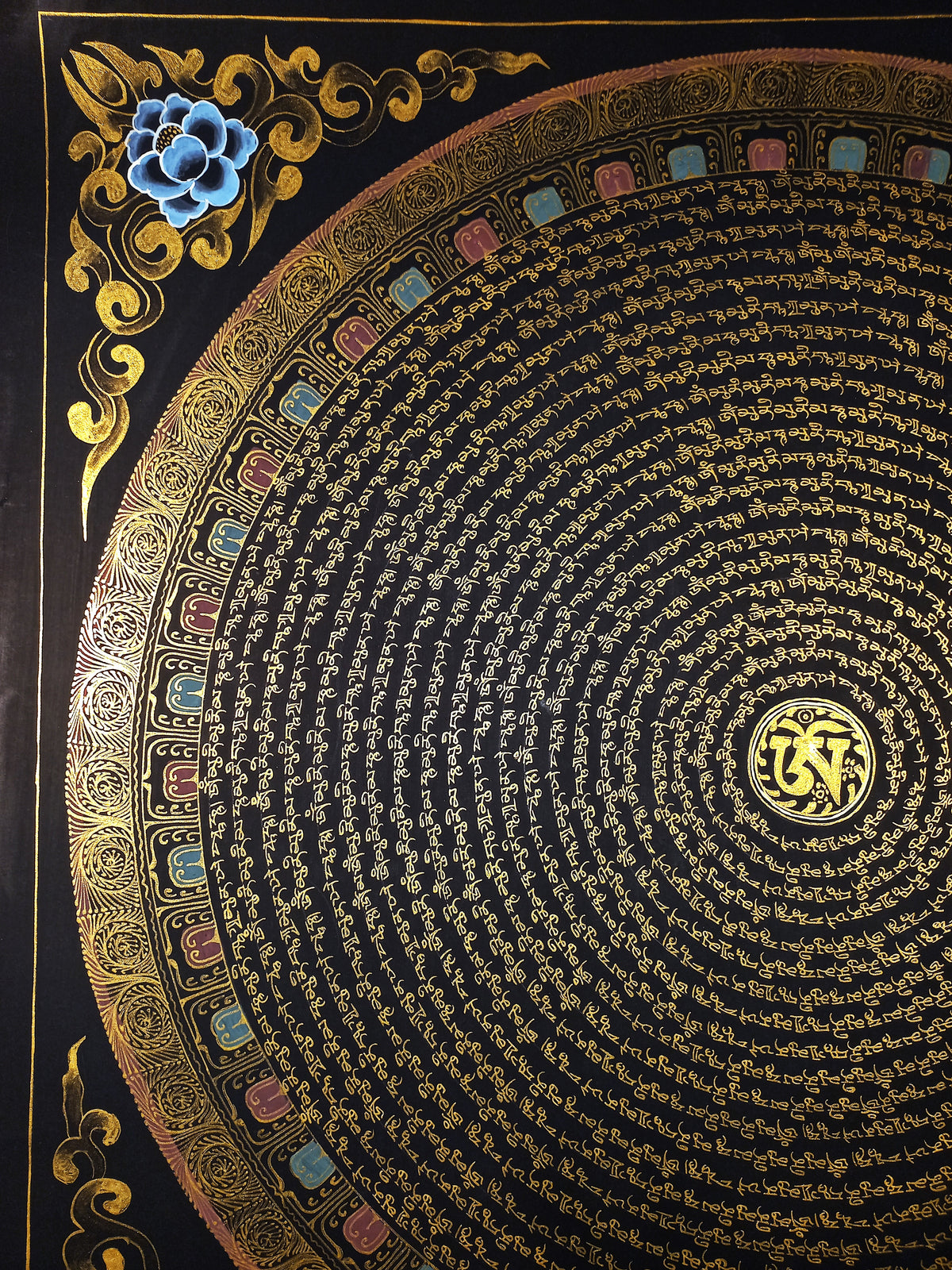 Shakyamuni Buddha Mantra Mandala | Hand-Painted Fine Thangka | Sacred Buddhist Art from Nepal