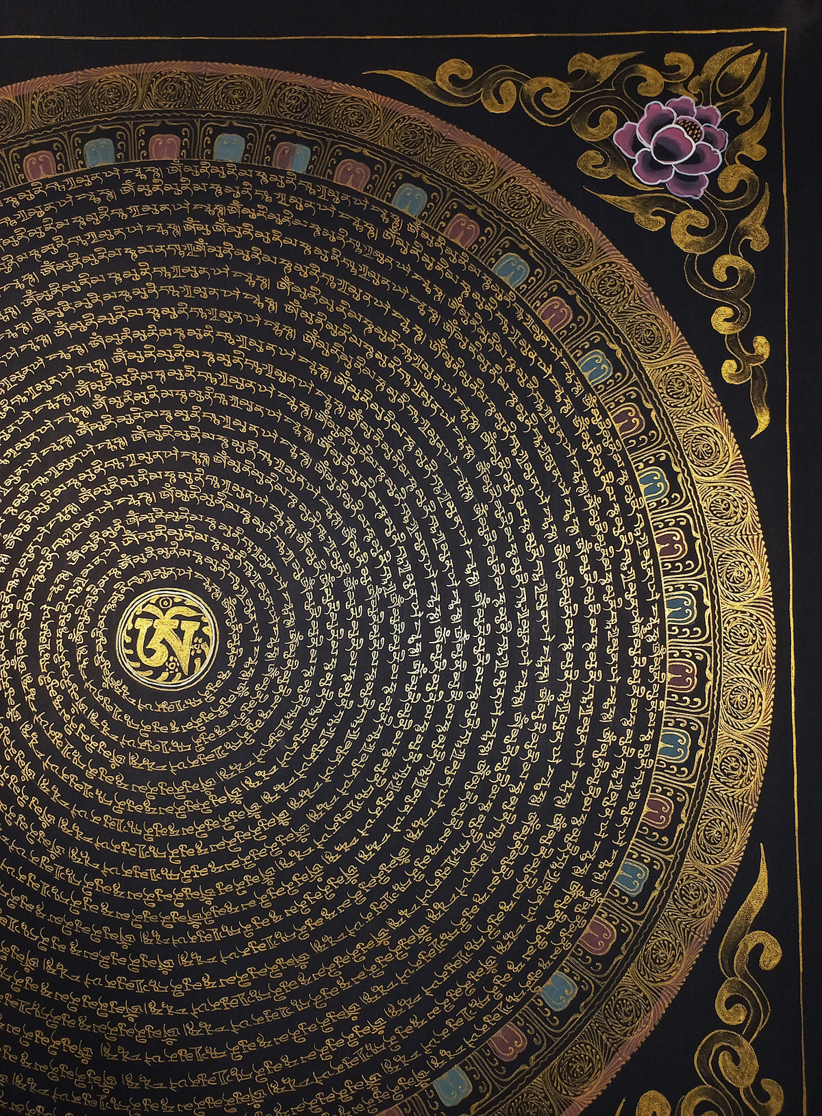 Shakyamuni Buddha Mantra Mandala | Hand-Painted Fine Thangka | Sacred Buddhist Art from Nepal