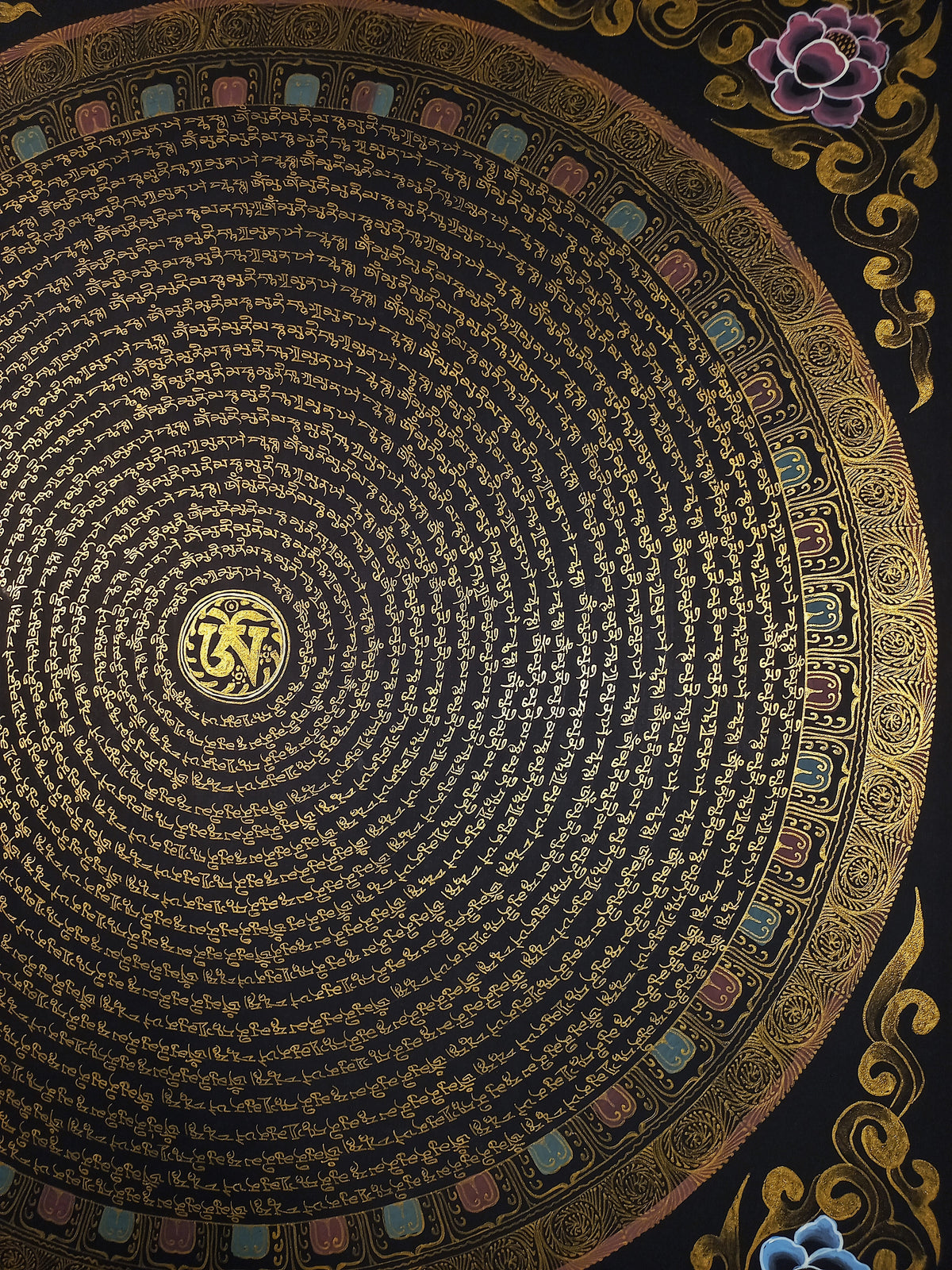 Shakyamuni Buddha Mantra Mandala | Hand-Painted Fine Thangka | Sacred Buddhist Art from Nepal
