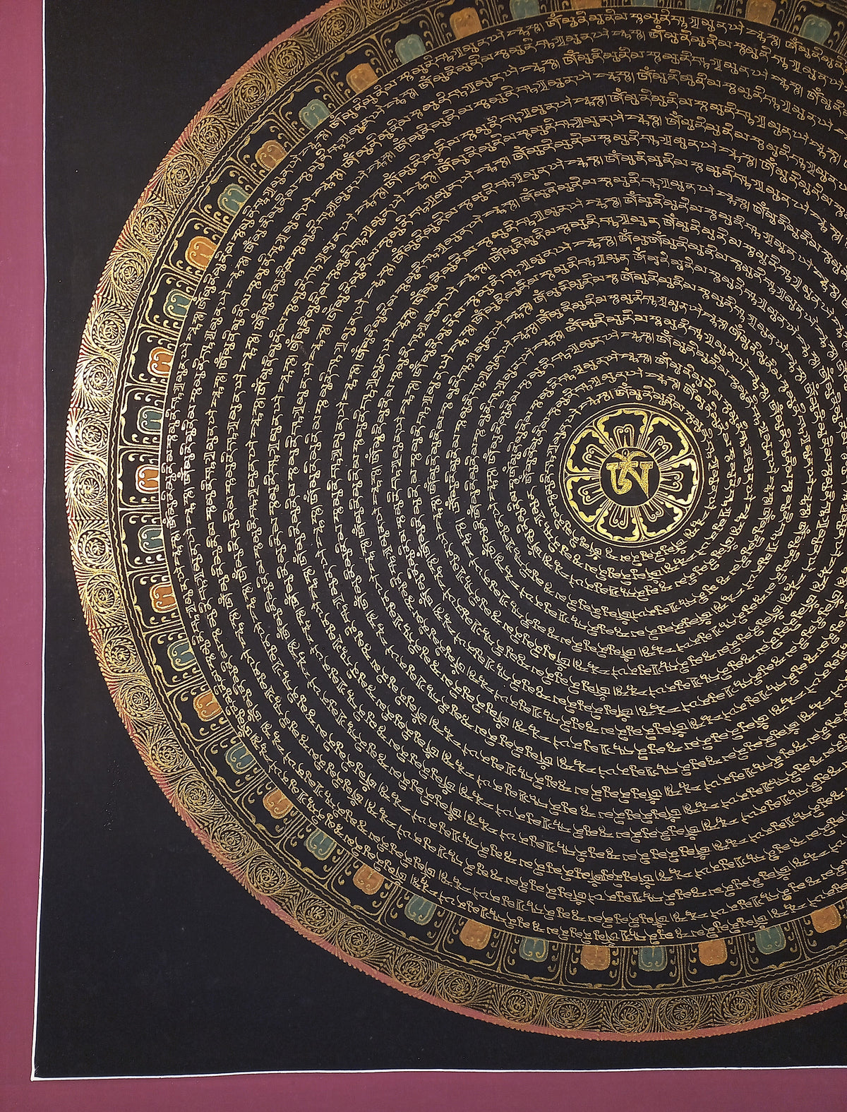 Shakyamuni Buddha Mantra Mandala | Hand-Painted Fine Thangka | Sacred Buddhist Art from Nepal