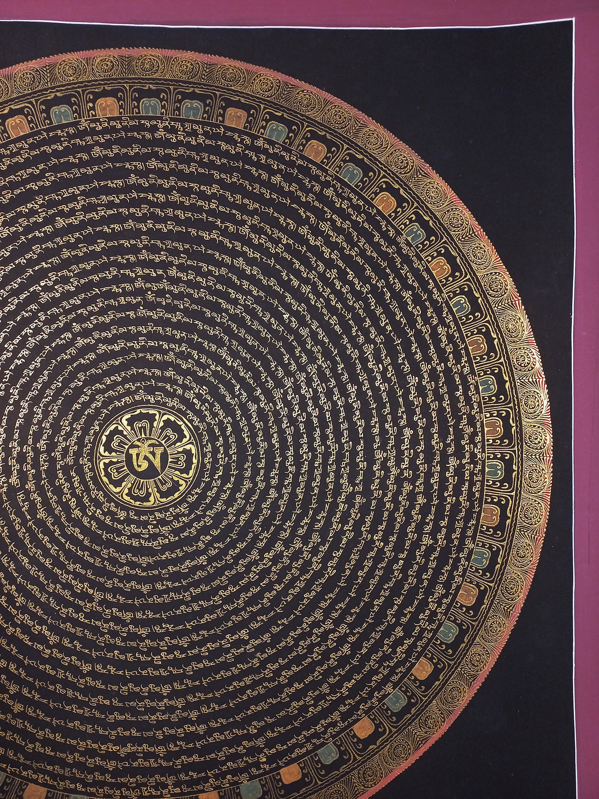 Shakyamuni Buddha Mantra Mandala | Hand-Painted Fine Thangka | Sacred Buddhist Art from Nepal