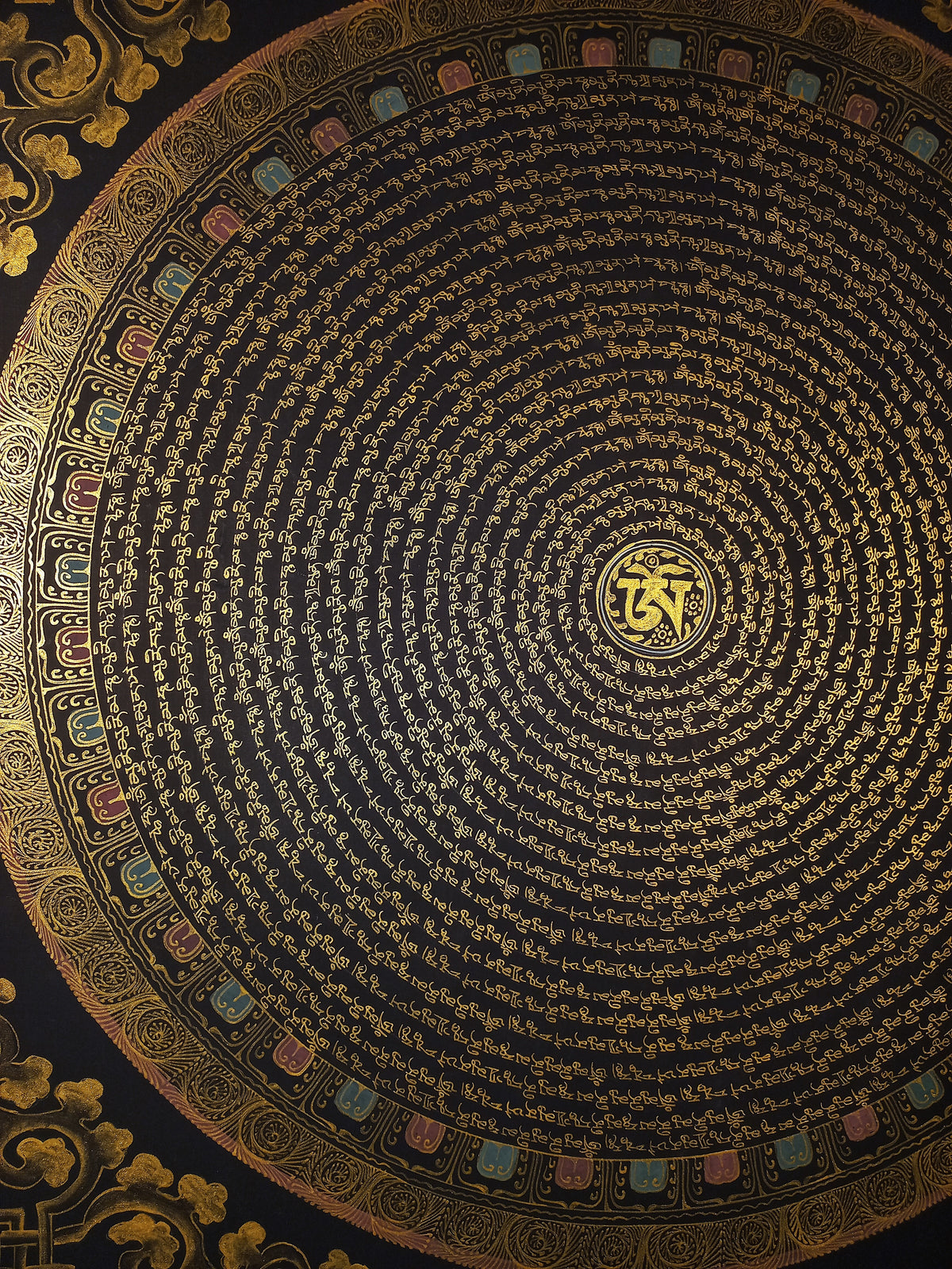 Shakyamuni Buddha Mantra Mandala | Hand-Painted Fine Thangka | Sacred Buddhist Art from Nepal