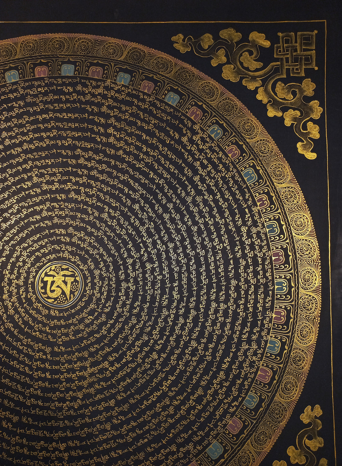 Shakyamuni Buddha Mantra Mandala | Hand-Painted Fine Thangka | Sacred Buddhist Art from Nepal