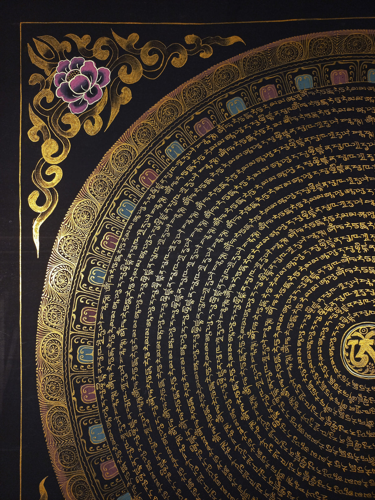 White Tara Mantra Mandala | Hand-Painted Fine Thangka | Sacred Buddhist Art from Nepal