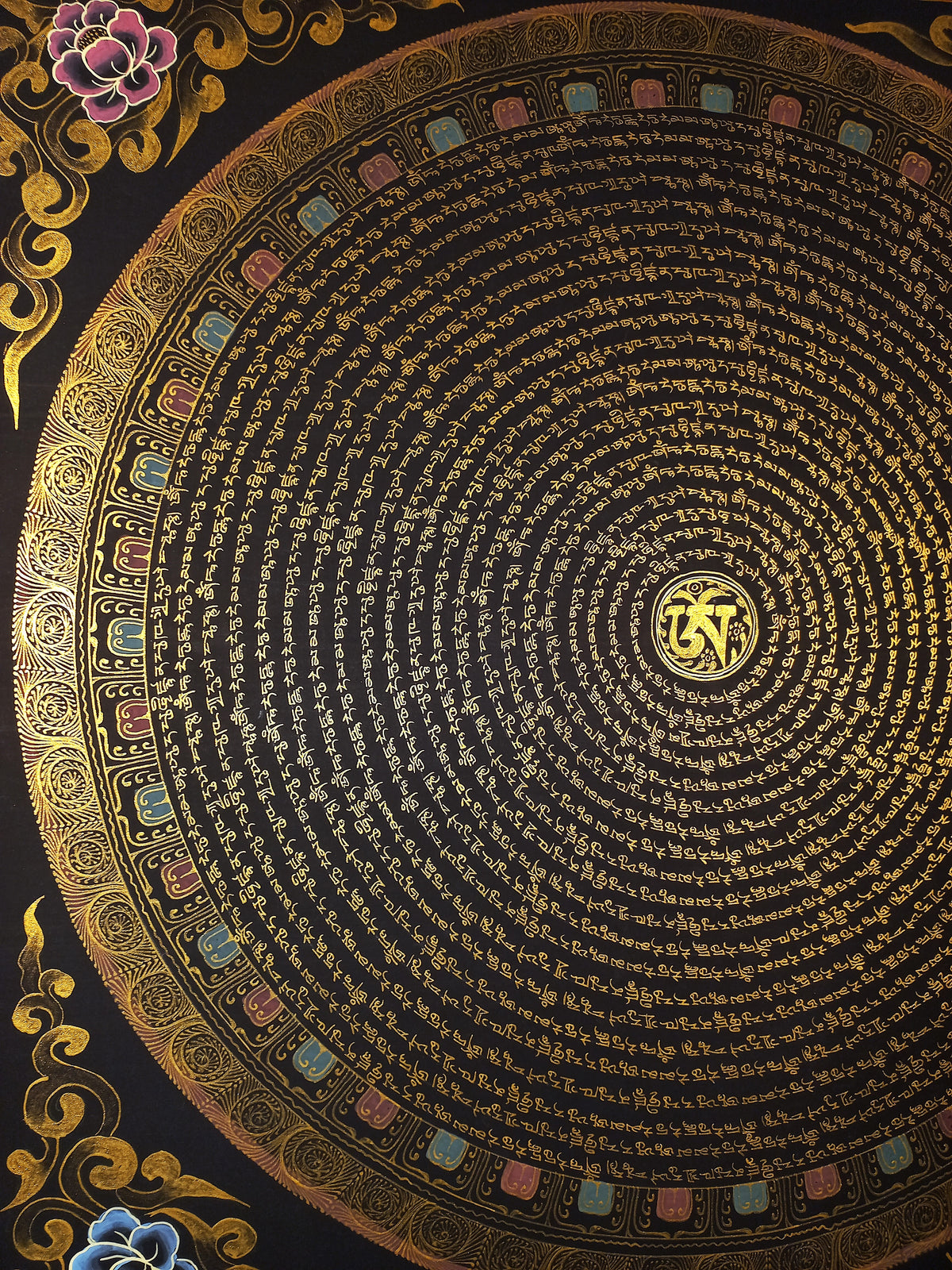 White Tara Mantra Mandala | Hand-Painted Fine Thangka | Sacred Buddhist Art from Nepal