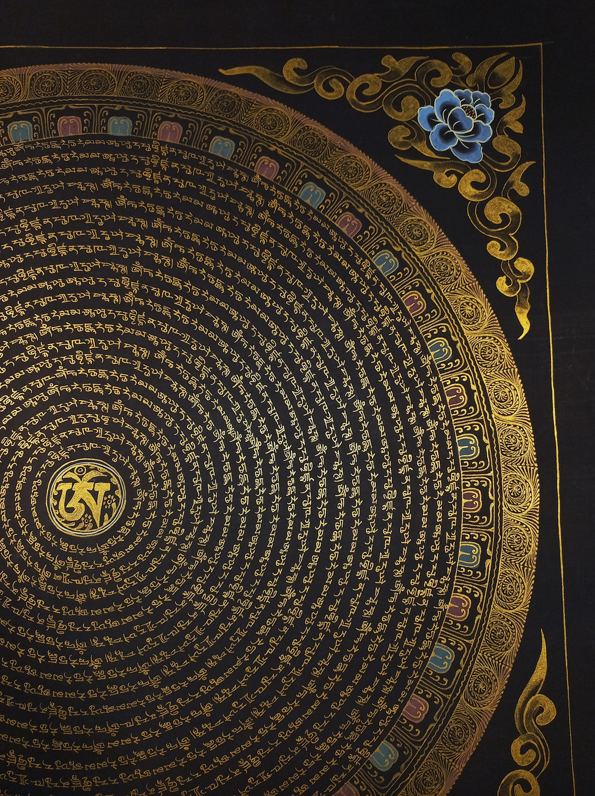White Tara Mantra Mandala | Hand-Painted Fine Thangka | Sacred Buddhist Art from Nepal