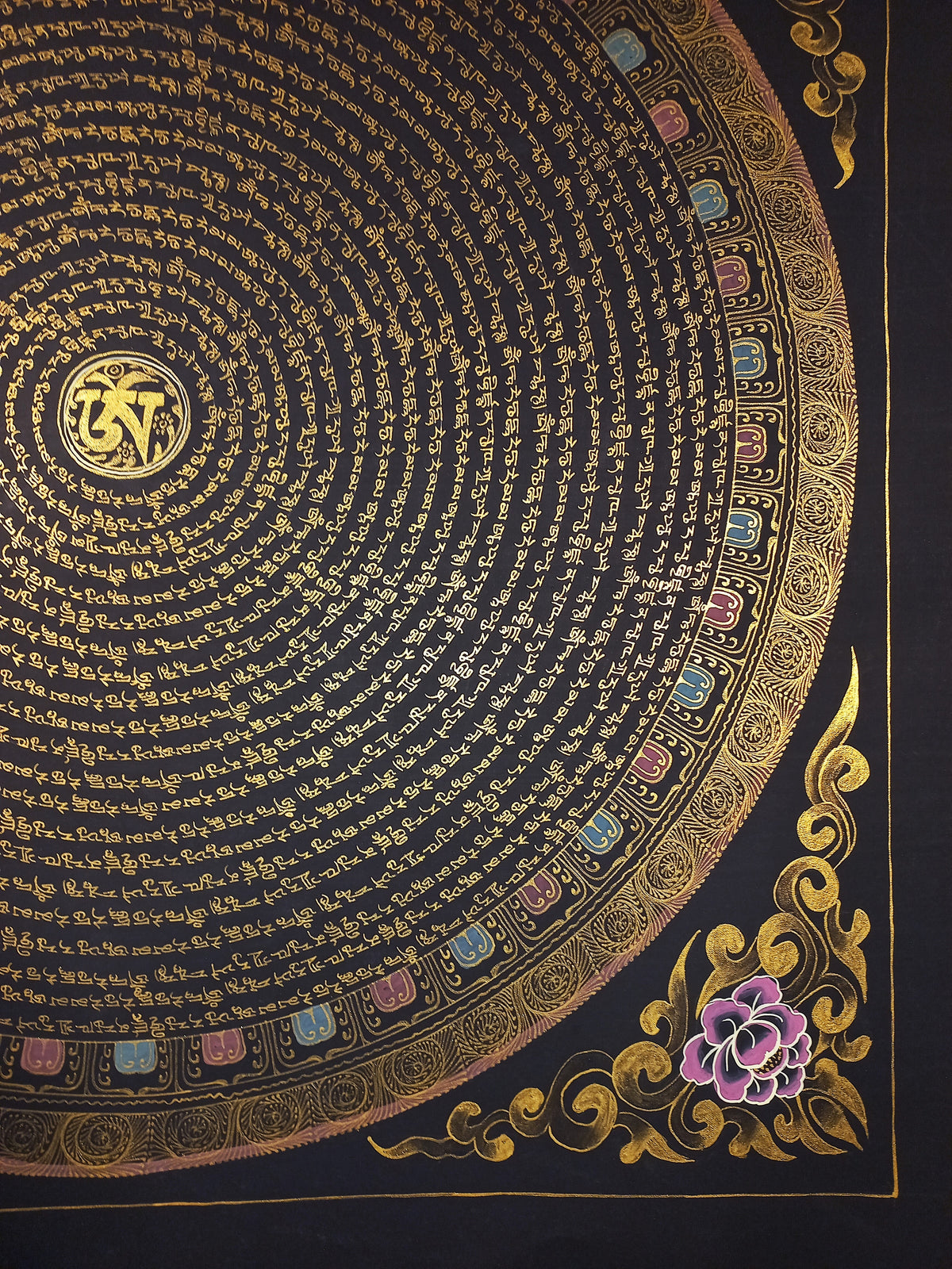 White Tara Mantra Mandala | Hand-Painted Fine Thangka | Sacred Buddhist Art from Nepal