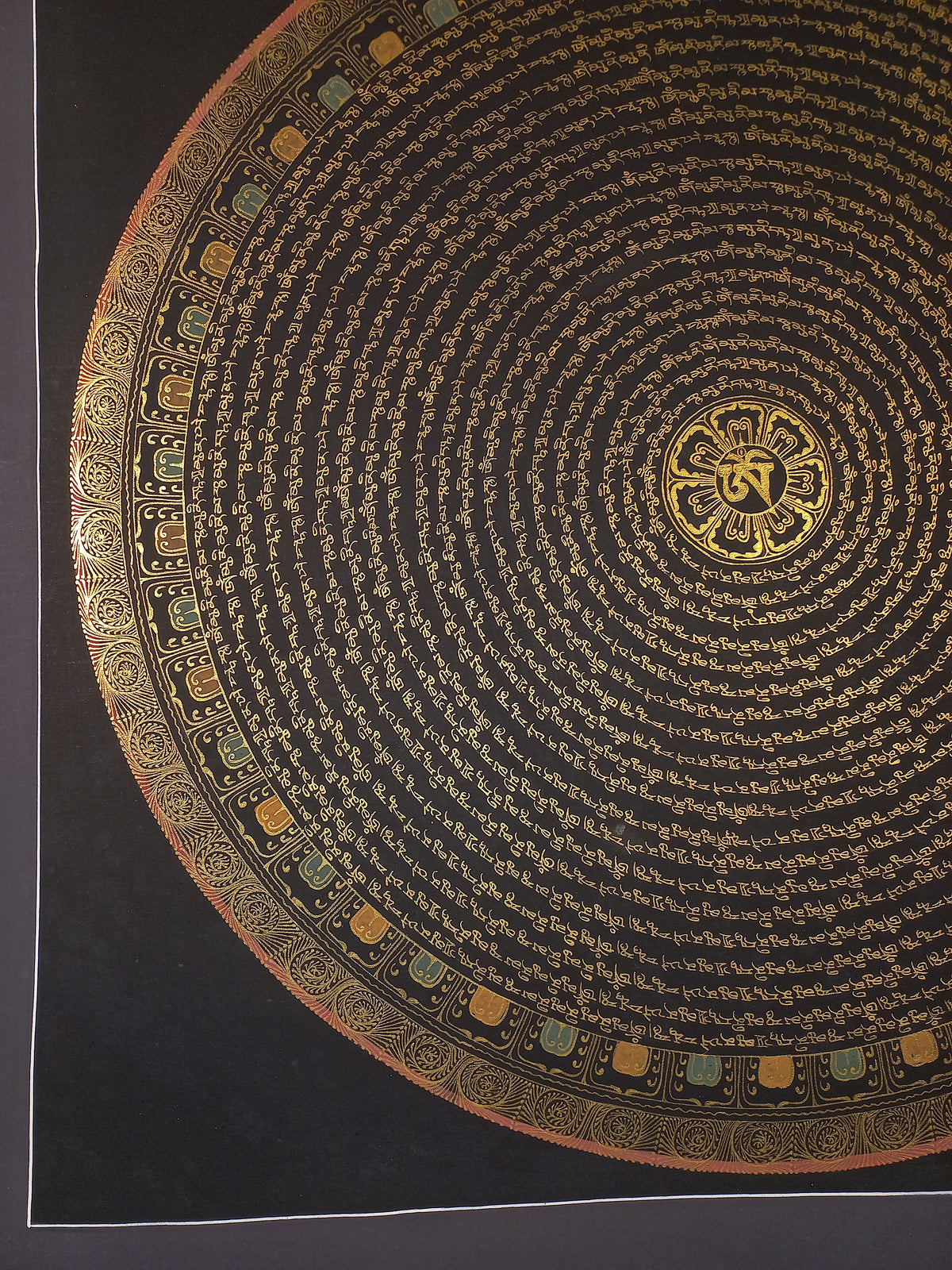 Shakyamuni Buddha Mantra Mandala | Hand-Painted Fine Thangka | Sacred Buddhist Art from Nepal