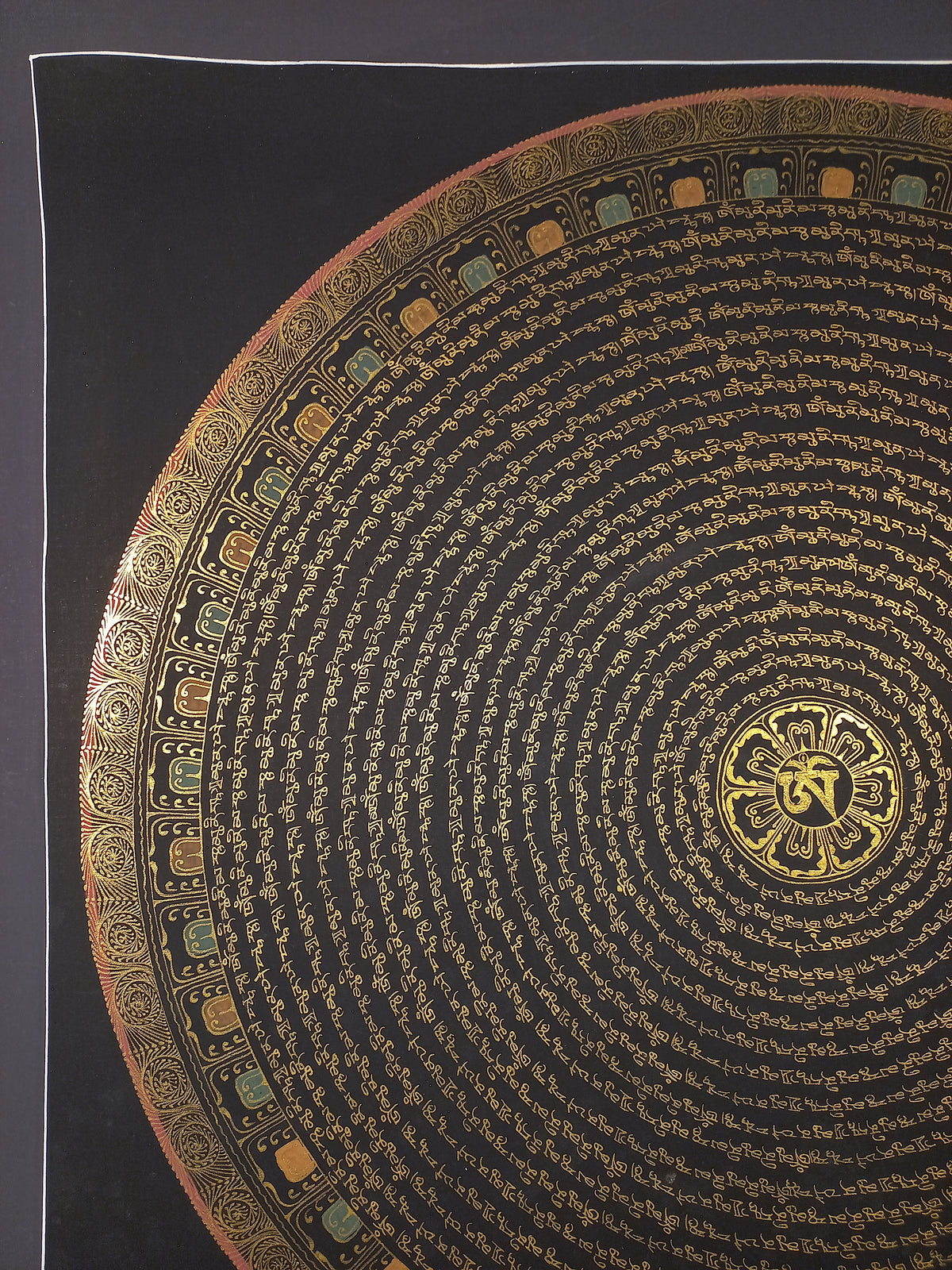 Shakyamuni Buddha Mantra Mandala | Hand-Painted Fine Thangka | Sacred Buddhist Art from Nepal
