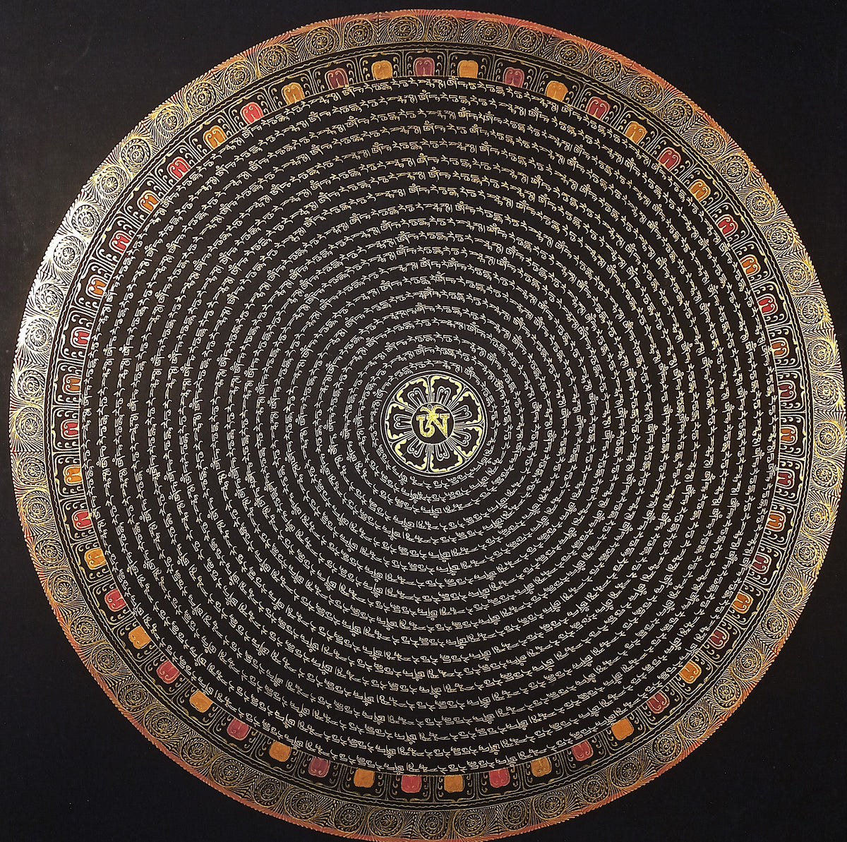 Green Tara Mantra Mandala | Hand-Painted Fine Thangka | Sacred Buddhist Art from Nepal