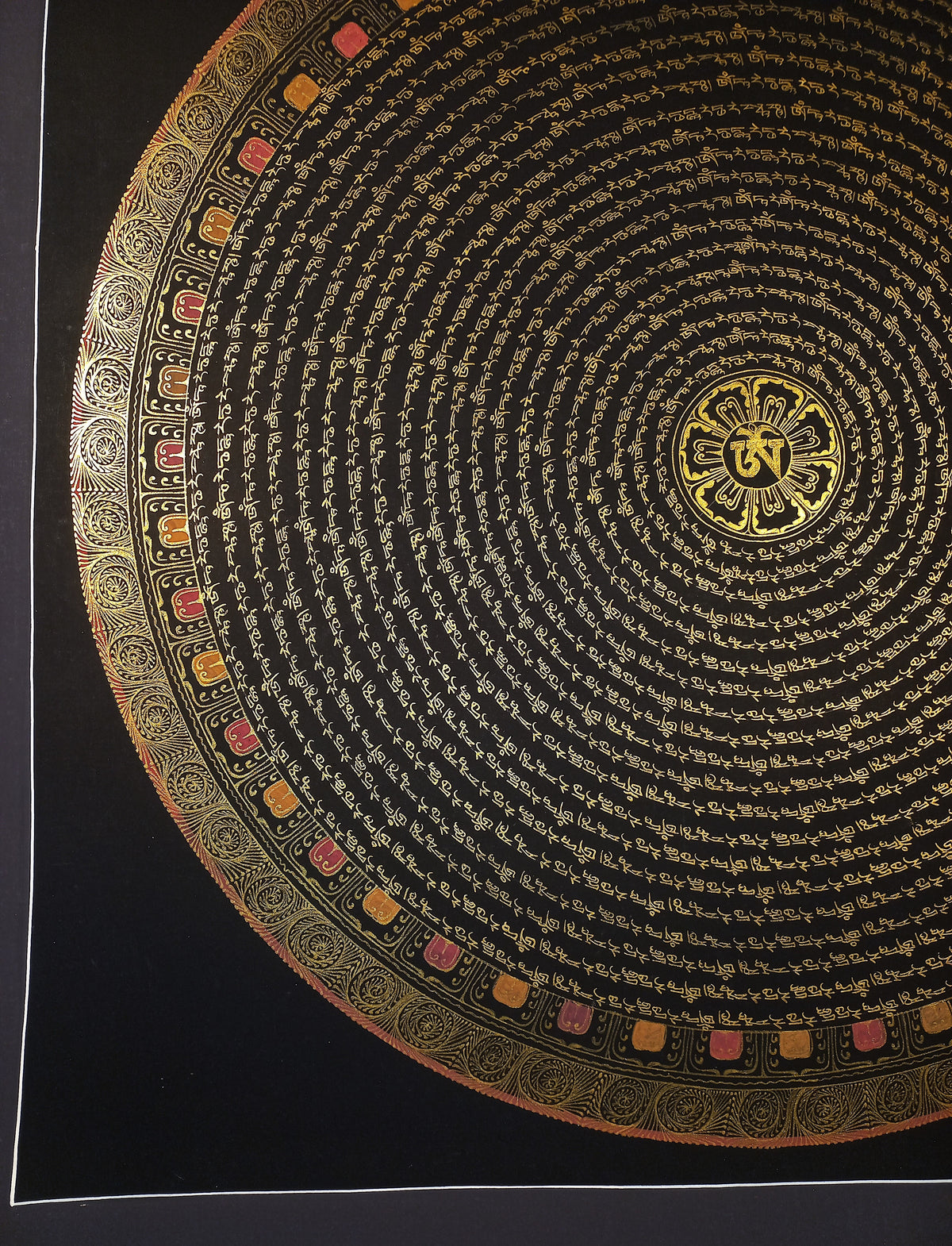 Green Tara Mantra Mandala | Hand-Painted Fine Thangka | Sacred Buddhist Art from Nepal