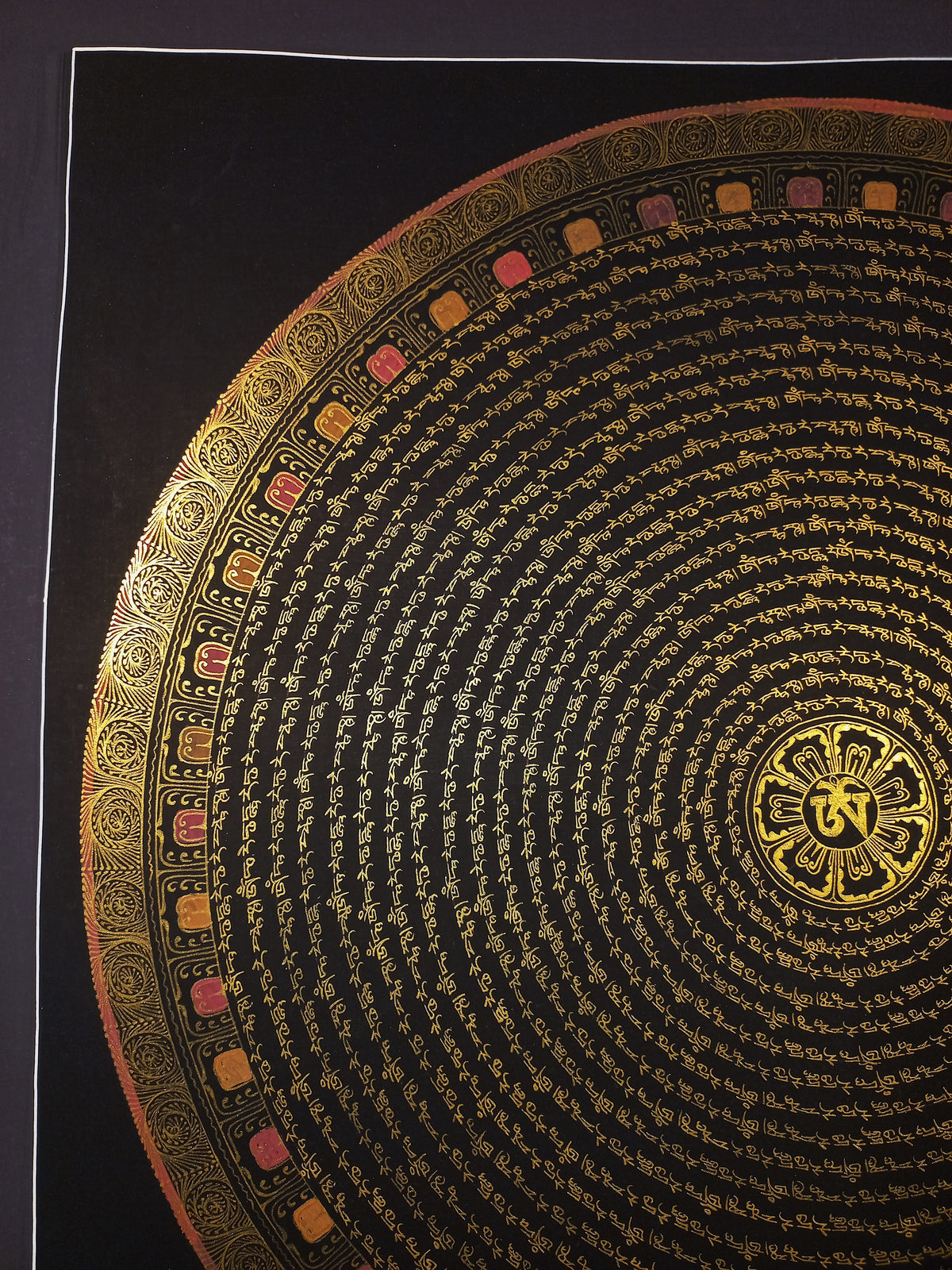 Green Tara Mantra Mandala | Hand-Painted Fine Thangka | Sacred Buddhist Art from Nepal