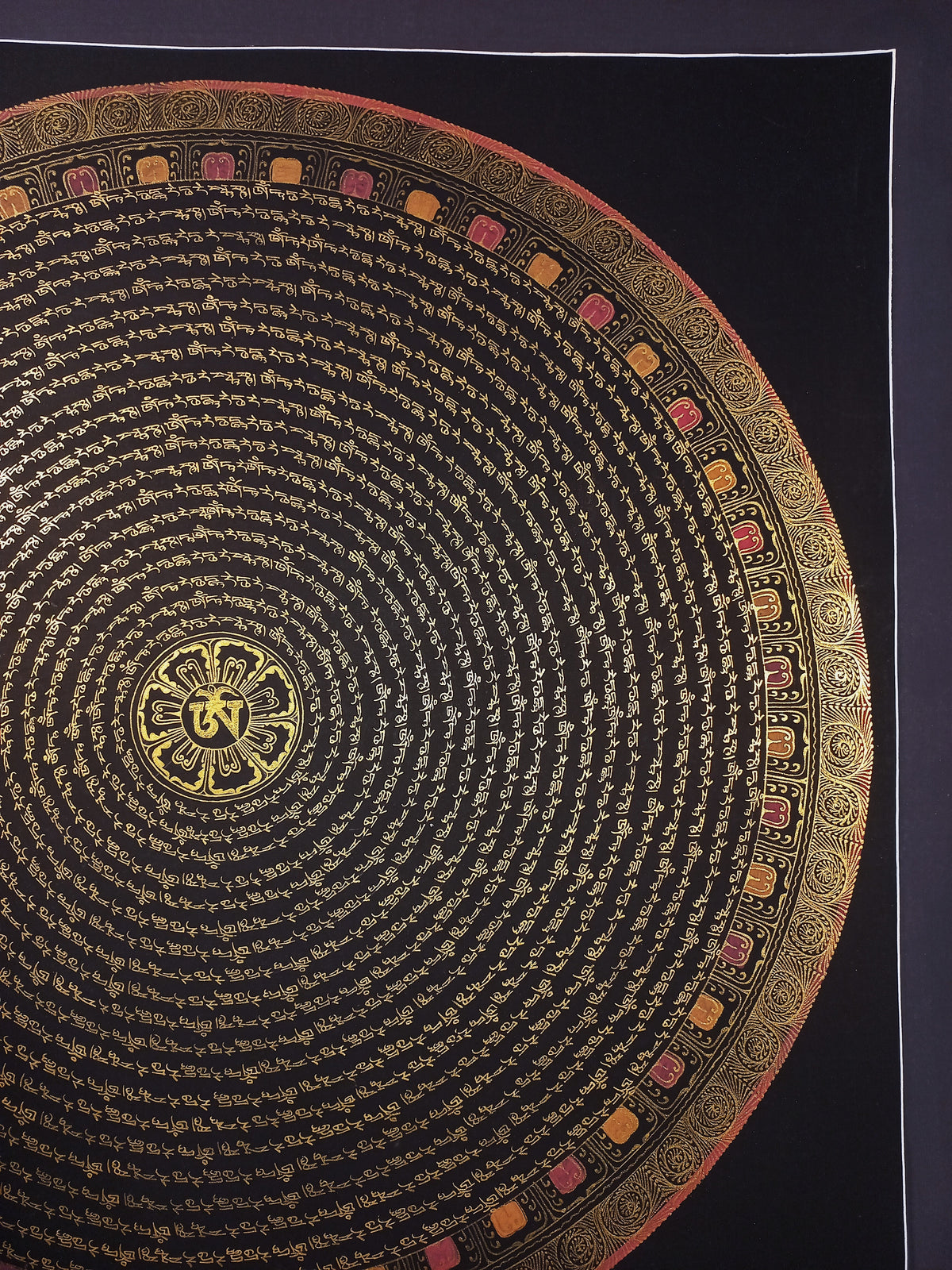 Green Tara Mantra Mandala | Hand-Painted Fine Thangka | Sacred Buddhist Art from Nepal