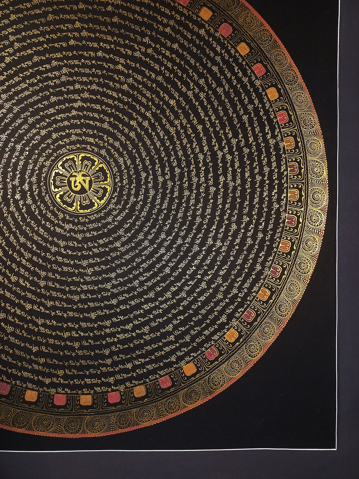 Green Tara Mantra Mandala | Hand-Painted Fine Thangka | Sacred Buddhist Art from Nepal