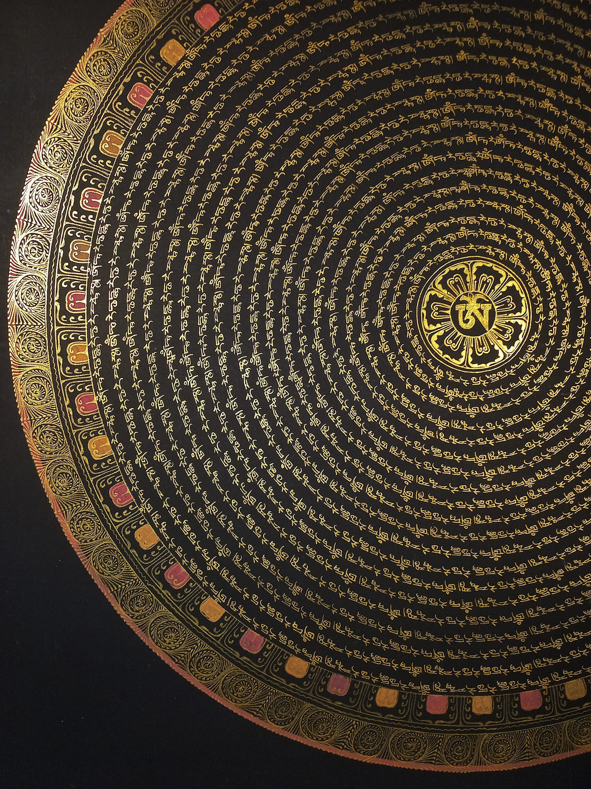 Green Tara Mantra Mandala | Hand-Painted Fine Thangka | Sacred Buddhist Art from Nepal