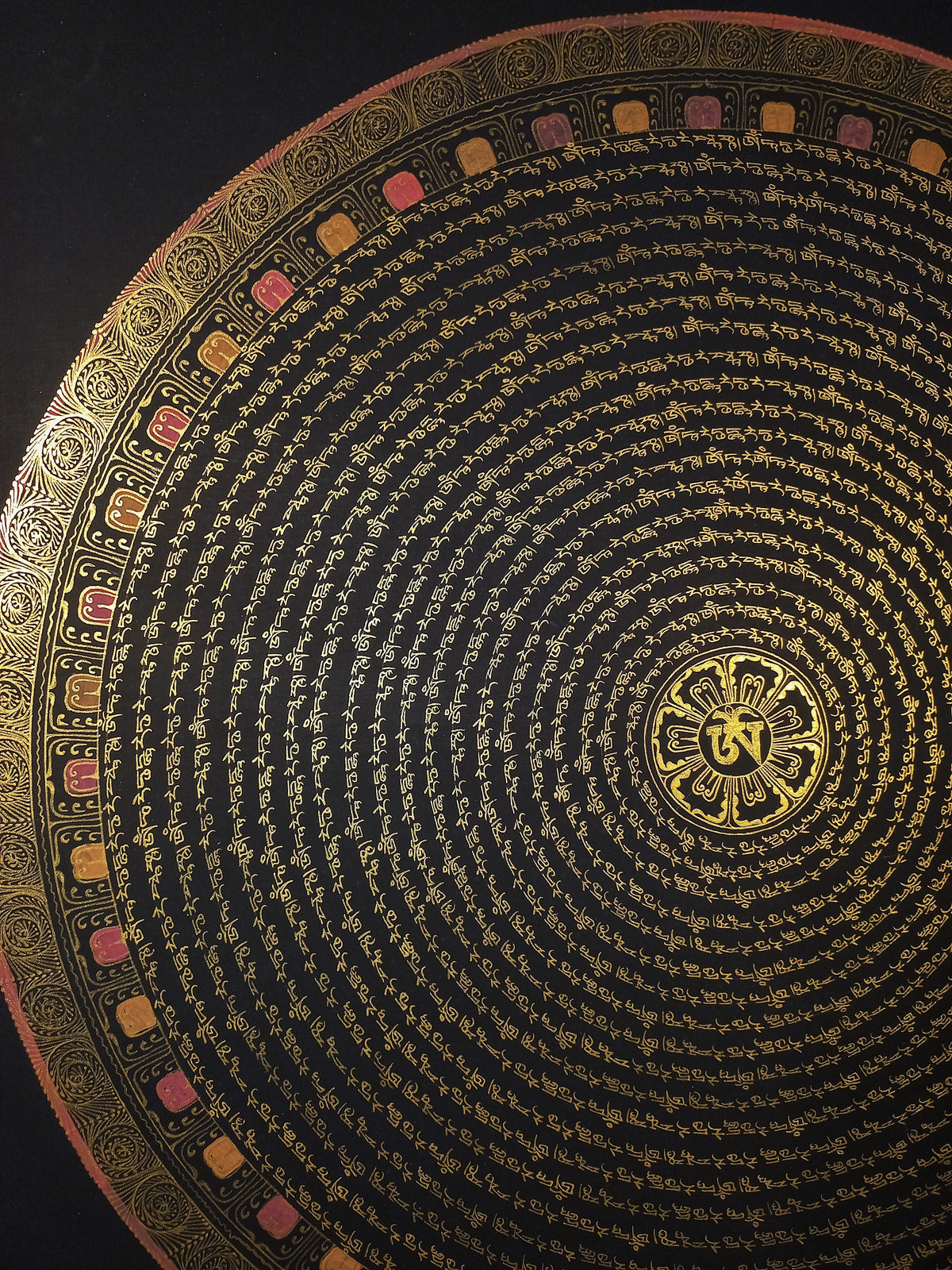Green Tara Mantra Mandala | Hand-Painted Fine Thangka | Sacred Buddhist Art from Nepal