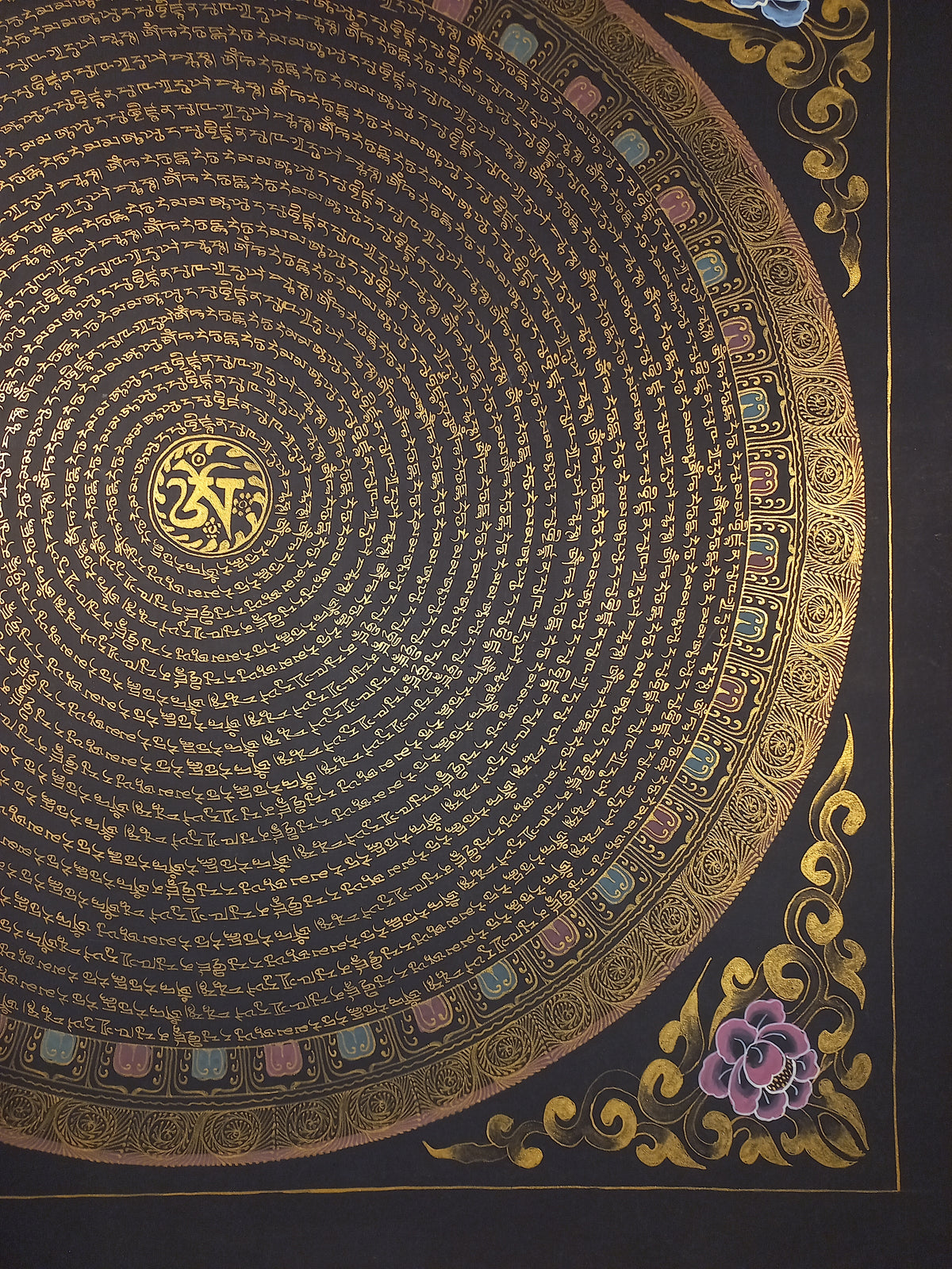 White Tara Mantra Mandala | Hand-Painted Fine Thangka | Sacred Buddhist Art from Nepal