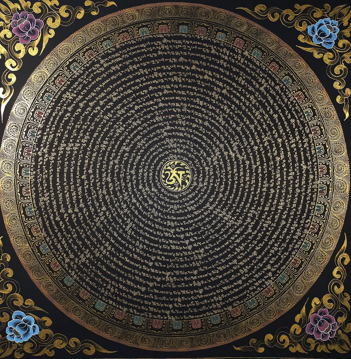 White Tara Mantra Mandala | Hand-Painted Fine Thangka | Sacred Buddhist Art from Nepal