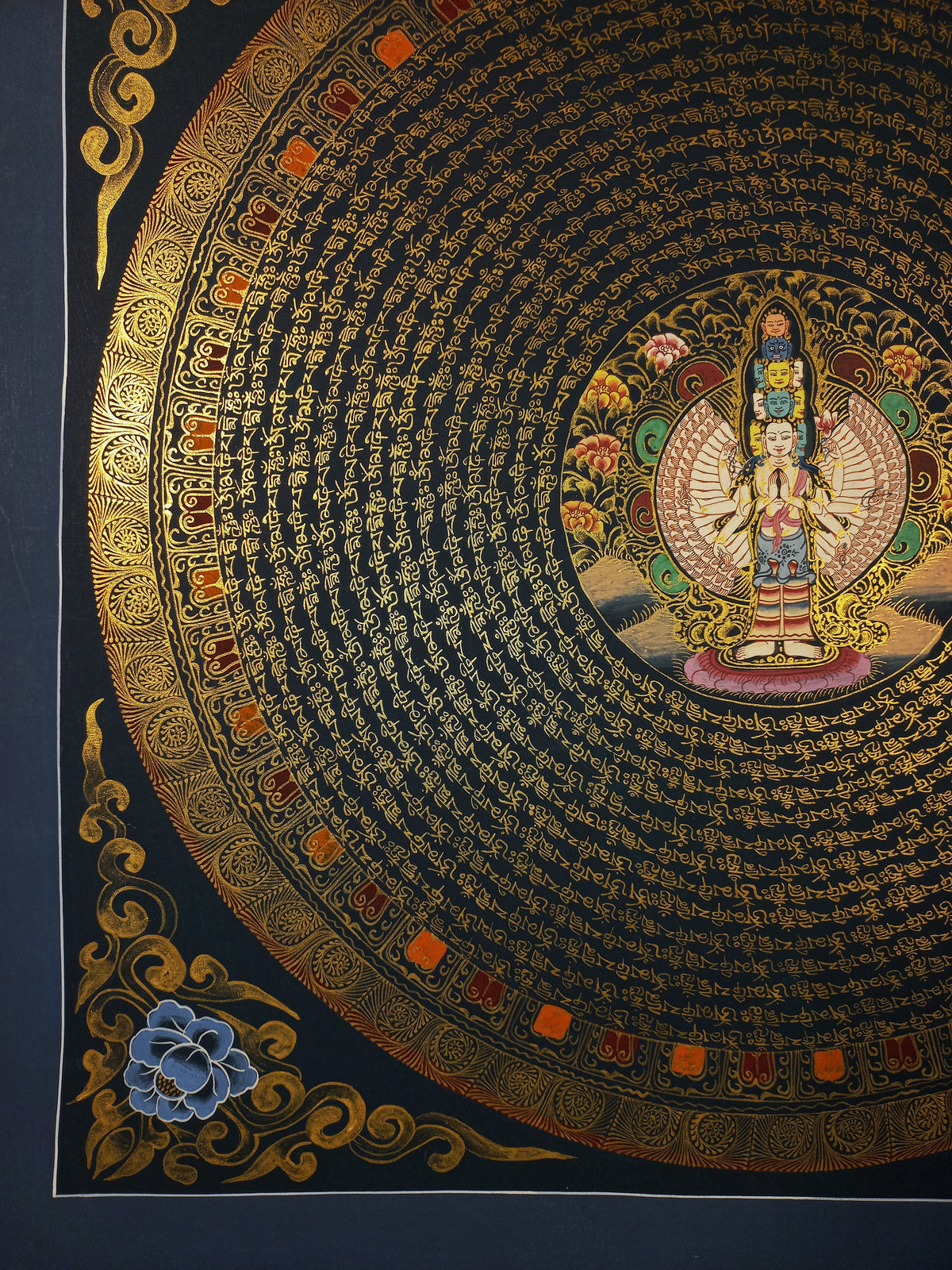 1000 arms Lokeshwor Mantra Mandala | Hand-Painted Fine Thangka | Sacred Buddhist Art from Nepal