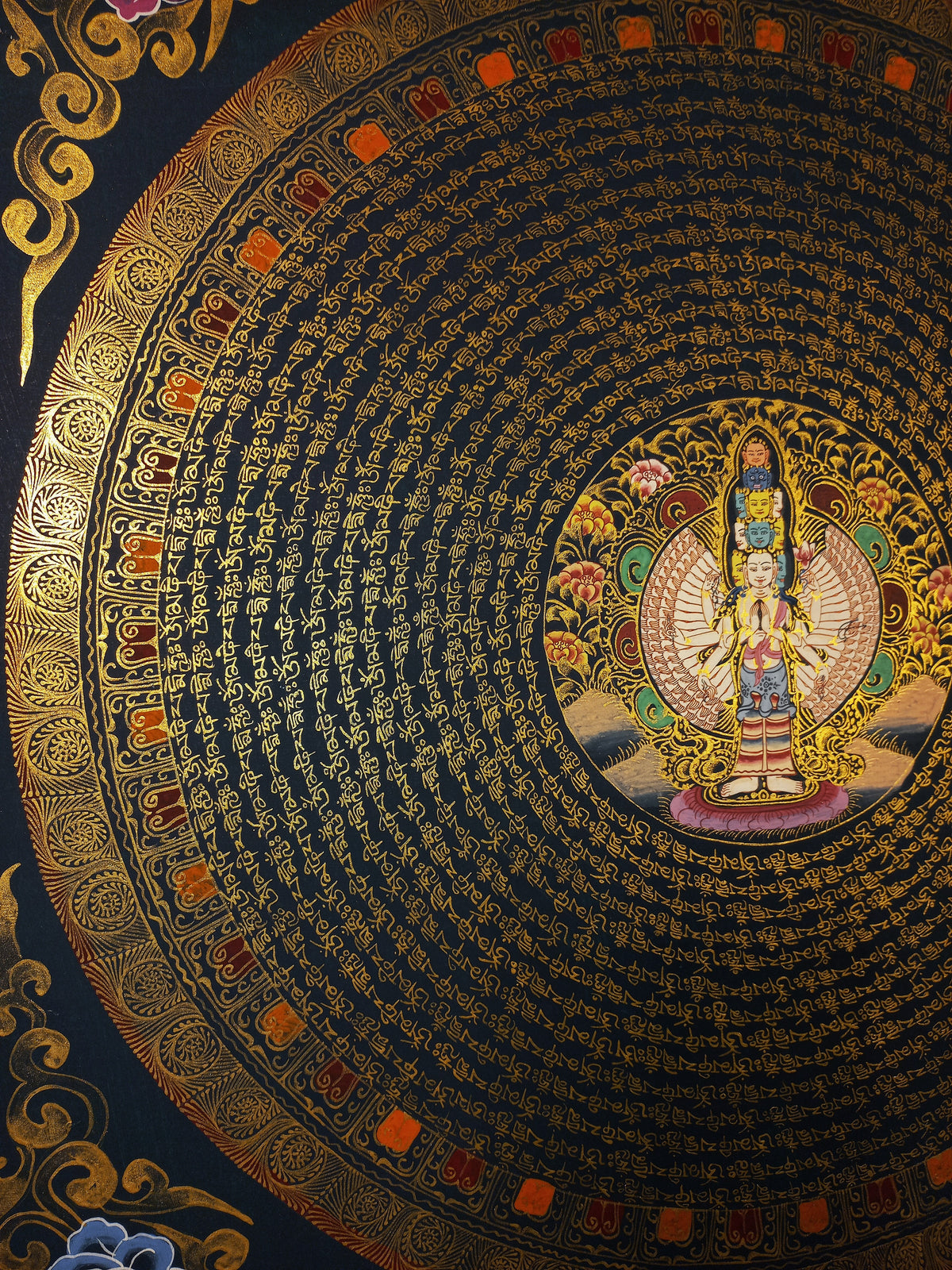 1000 arms Lokeshwor Mantra Mandala | Hand-Painted Fine Thangka | Sacred Buddhist Art from Nepal
