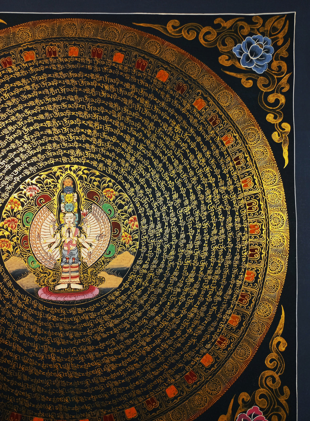 1000 arms Lokeshwor Mantra Mandala | Hand-Painted Fine Thangka | Sacred Buddhist Art from Nepal