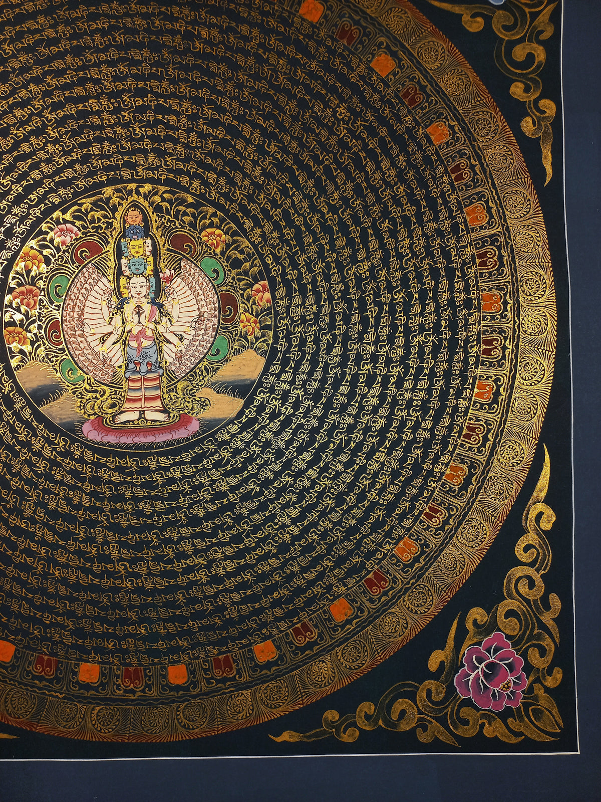1000 arms Lokeshwor Mantra Mandala | Hand-Painted Fine Thangka | Sacred Buddhist Art from Nepal