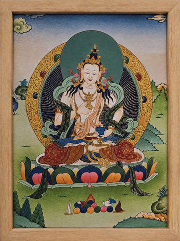 Vajrasattva Thangka – Hand-Painted Tibetan Buddhist Art | Meditation & Protection Wall Decor