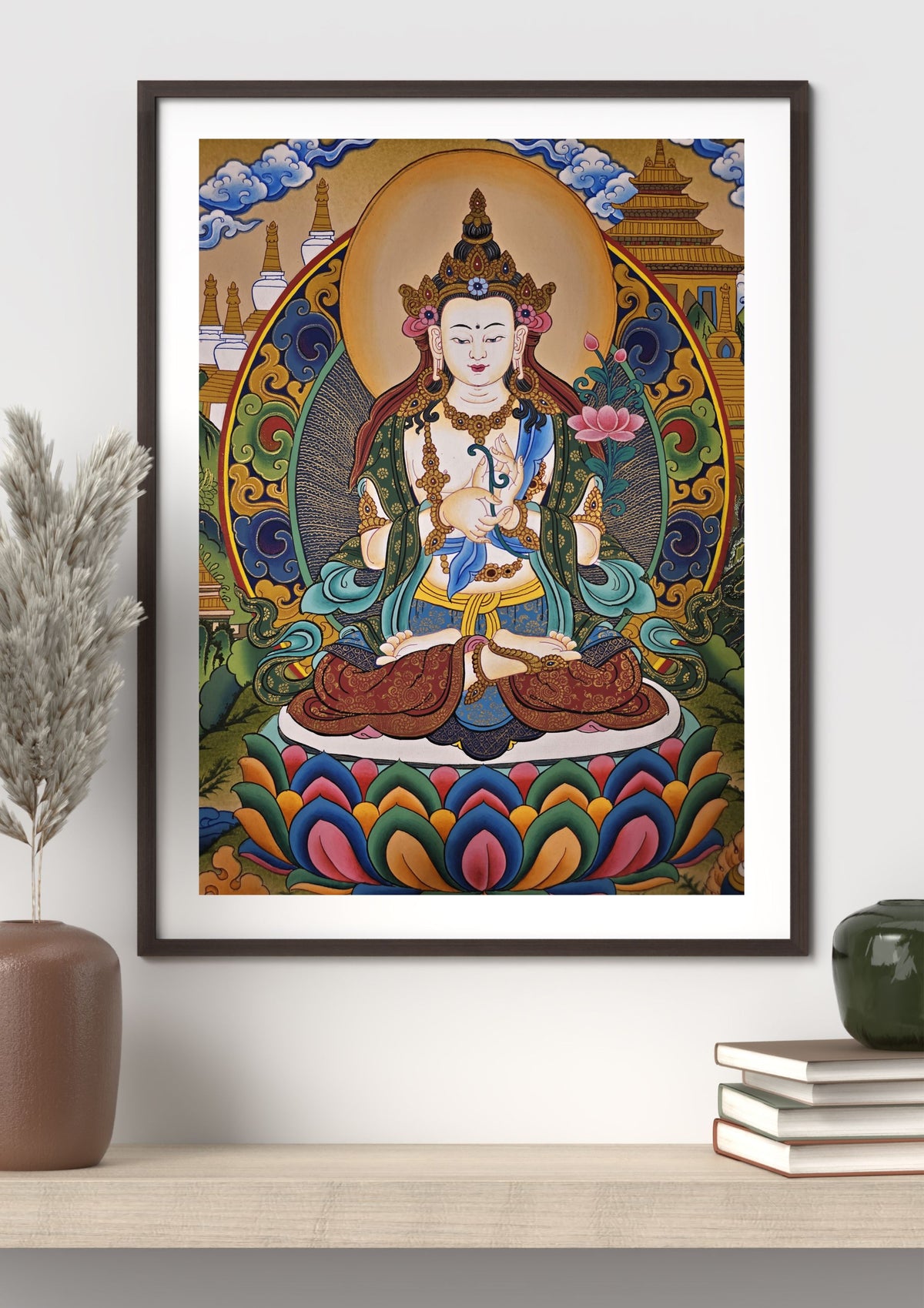 Samantabhadra Bodhisattva Thangka – Hand-Painted Tibetan Buddhist Art | Meditation & Protection Wall Decor