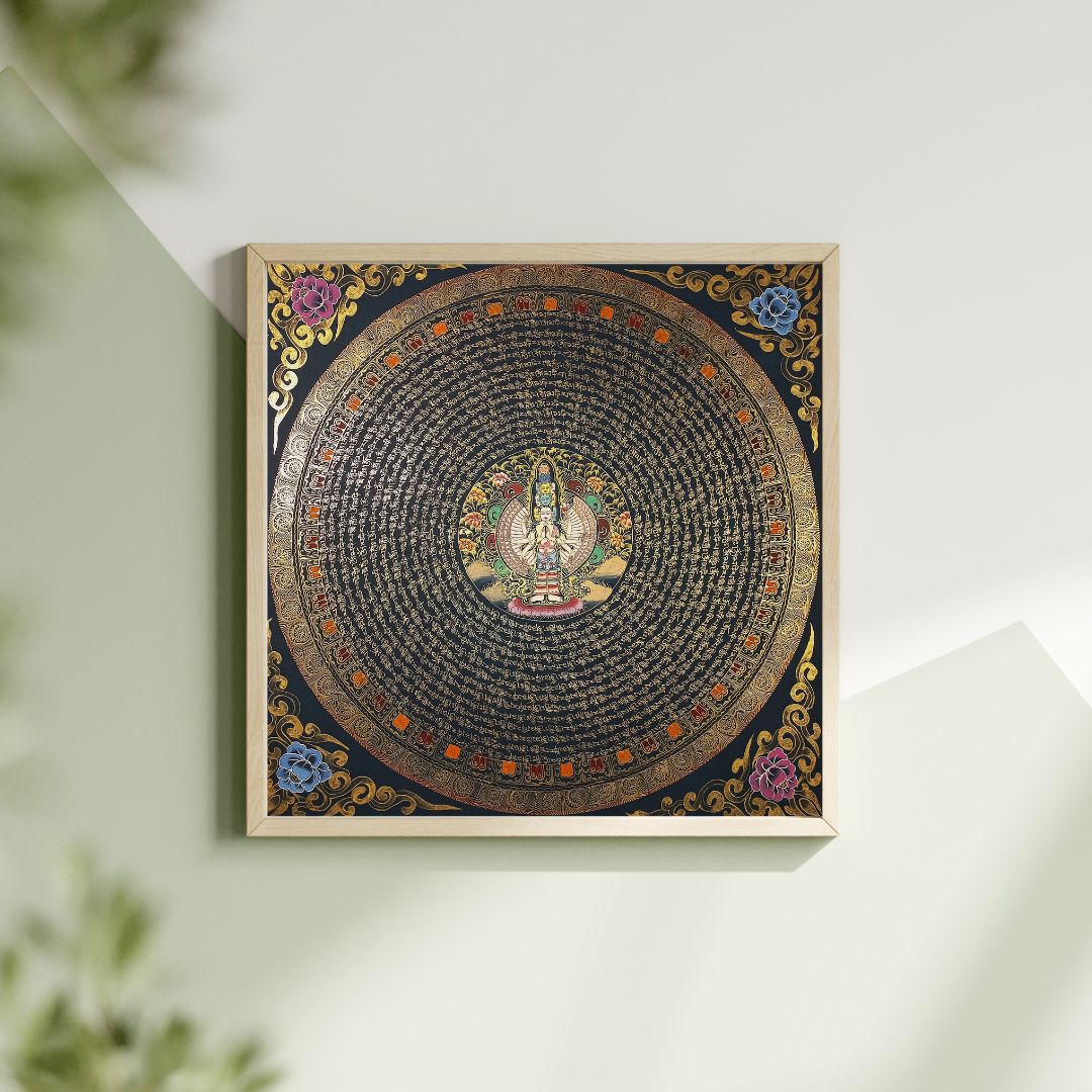 1000 arms Lokeshwor Mantra Mandala | Hand-Painted Fine Thangka | Sacred Buddhist Art from Nepal