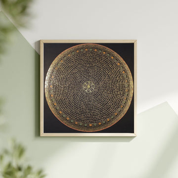 Guru Rinpoche Mantra Mandala | Hand-Painted Fine Thangka | Sacred Buddhist Art from Nepal