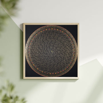Chenrezig  Mantra Mandala | Hand-Painted Fine Thangka | Sacred Buddhist Art from Nepal