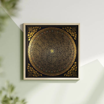 Shakyamuni Buddha Mantra Mandala | Hand-Painted Fine Thangka | Sacred Buddhist Art from Nepal
