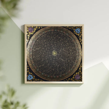White Tara Mantra Mandala | Hand-Painted Fine Thangka | Sacred Buddhist Art from Nepal