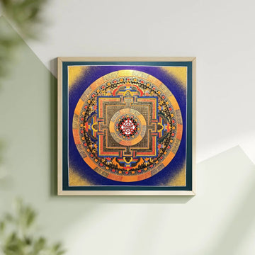 Original Hand-Painted Shree Yantra  Mandala Thangka