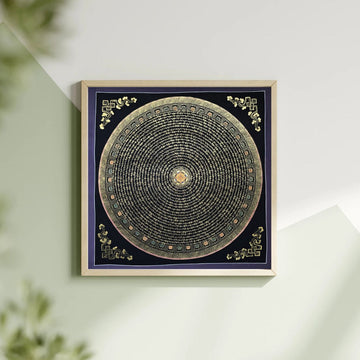 Original Amitbha Buddha Mantra Mandala Hand-Painted Thangka Painting