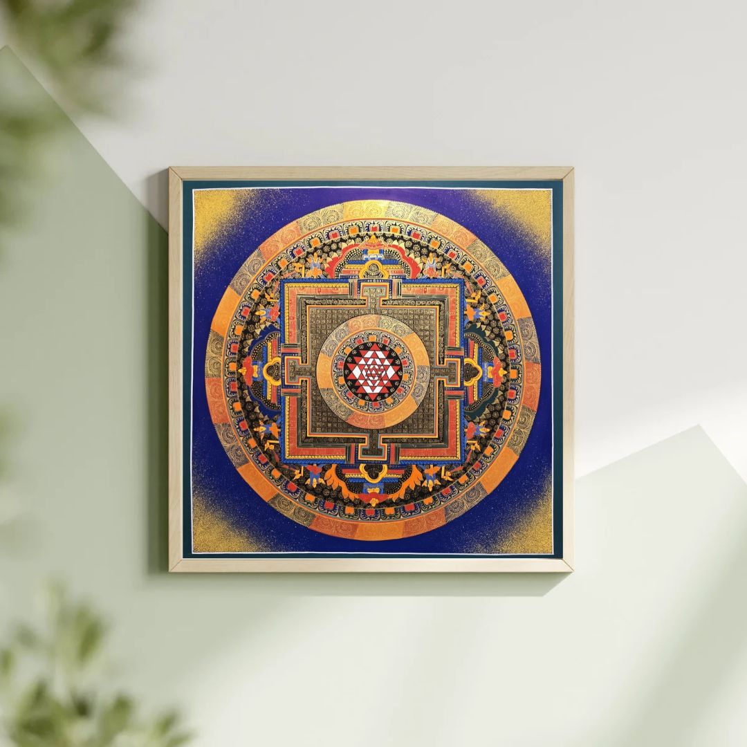 Original Hand-Painted Om Mani Padme Hum  Mandala Thangka