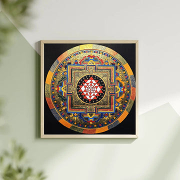 Original Hand-Painted Shree Yantra  Mandala Thangka