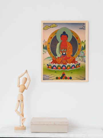 Amitabha Buddha Thangka Hand-Painted Tibetan Buddhist Art | Compassion, Pure Land & Meditation Wall Decor