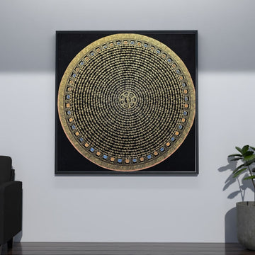 Guru Rinpoche Mantra Mandala | Hand-Painted Fine Thangka | Sacred Buddhist Art from Nepal