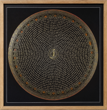 Chenrezig  Mantra Mandala | Hand-Painted Fine Thangka | Sacred Buddhist Art from Nepal