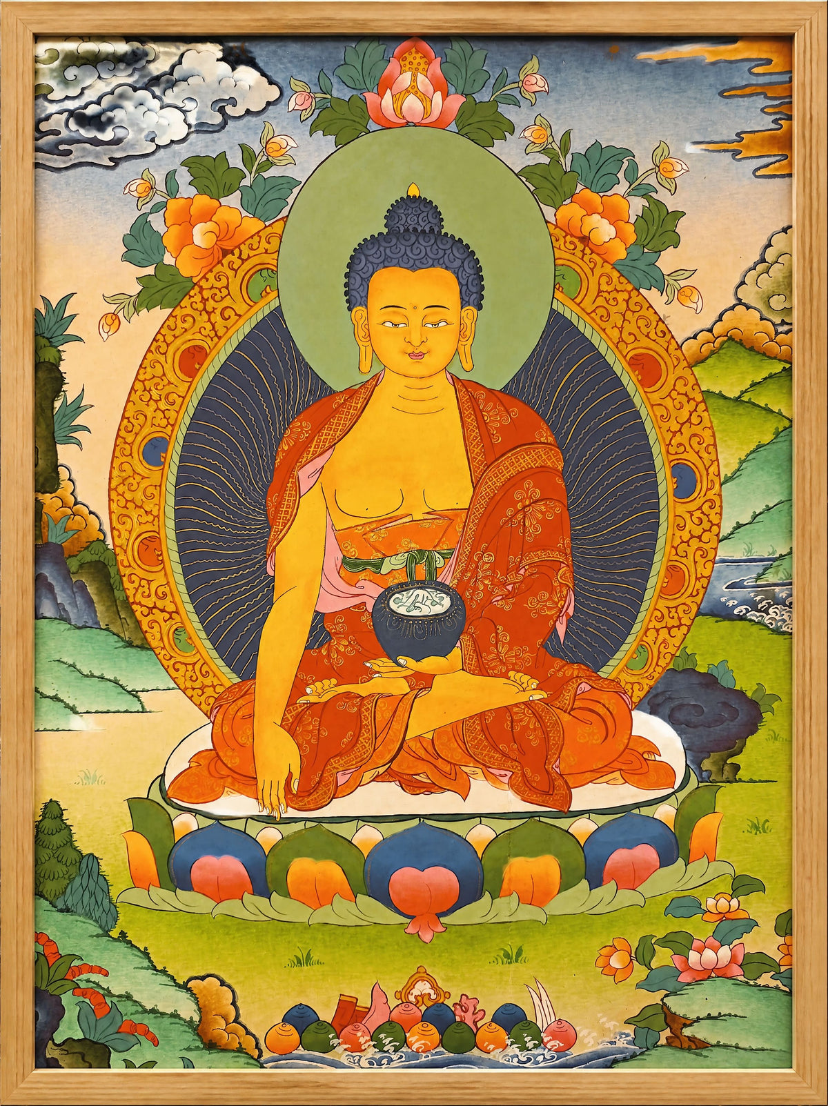 Shakyamuni Buddha Thangka – Hand-Painted Tibetan Buddhist Art | Meditation, Wisdom & Peace Wall Decor