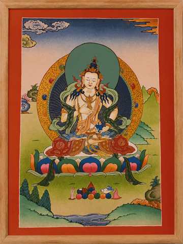 Vajrasattva Thangka – Hand-Painted Tibetan Buddhist Art | Meditation & Protection Wall Decor