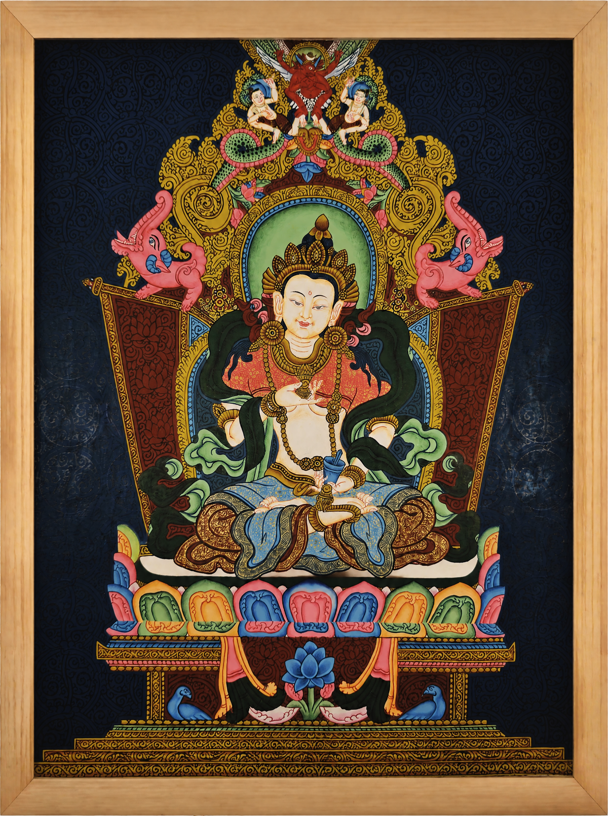 Vajrasattva Thangka – Hand-Painted Tibetan Buddhist Art | Meditation & Protection Wall Decor