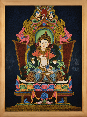 Vajrasattva Thangka – Hand-Painted Tibetan Buddhist Art | Meditation & Protection Wall Decor