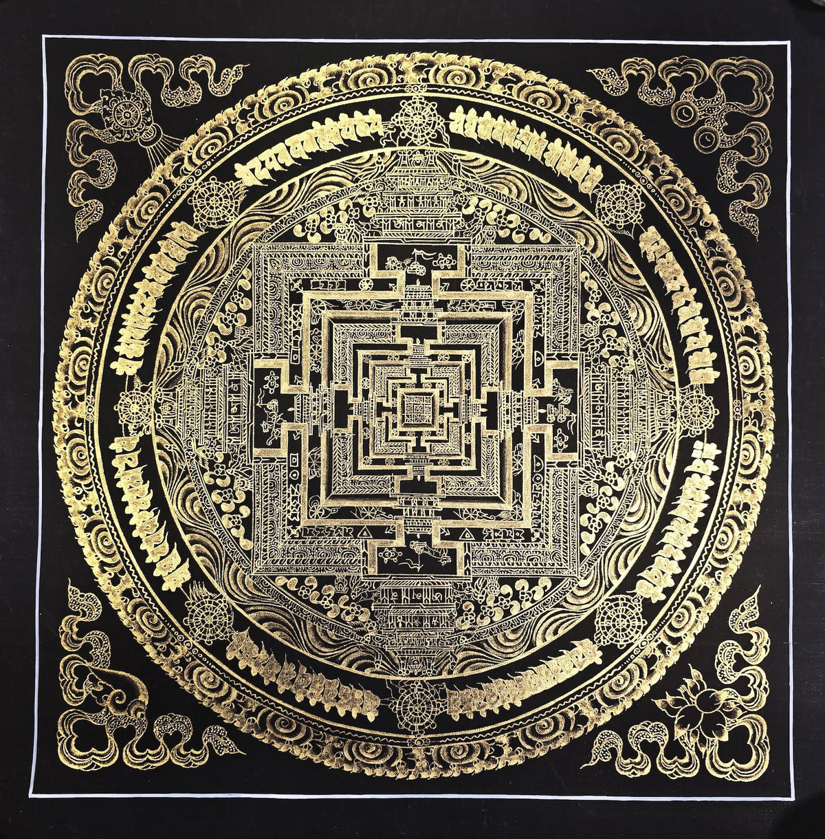 Kalachakra Mandala Hand-Painted Thangka Painting Nepal